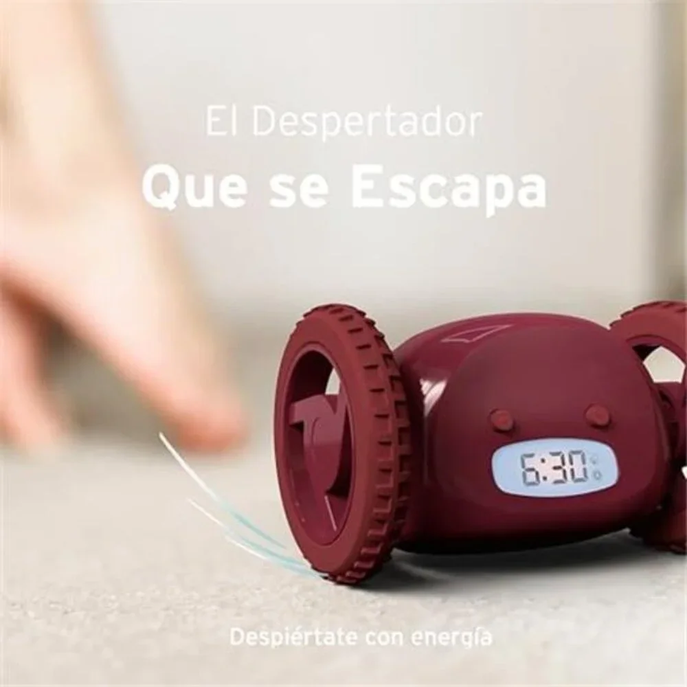 Runaway Rolling Alarm Clock Loud Alarm Heavy Sleepers On Wheels Digital Jumping
